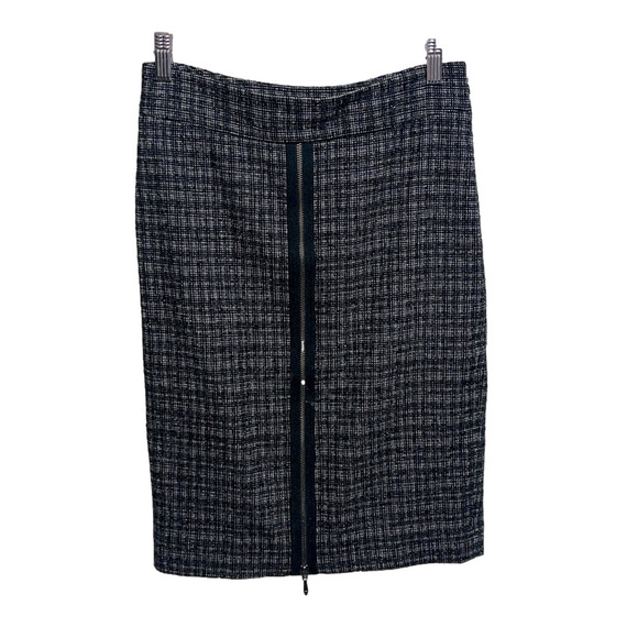 Classiques Entier Black and Gray Plaid Wool Blend Skirt Size 2 - Picture 1 of 4